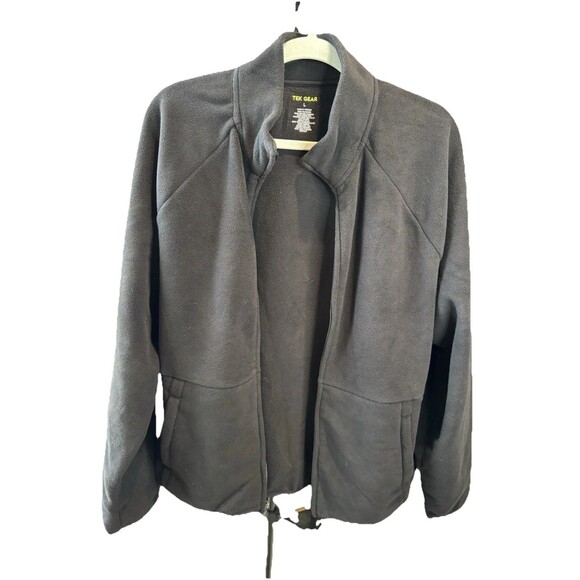 New Men's Tek Gear® Micro Fleece Full-Zip Jacket Black Size L - Picture 5 of 6